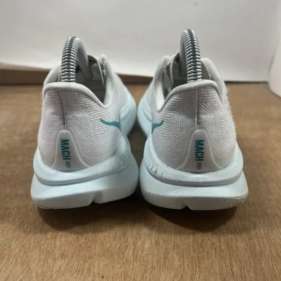 Hoka One One Mach 6 Womens Size 6.5 White Athletic Running Shoes Sneakers - Picture 4 of 9